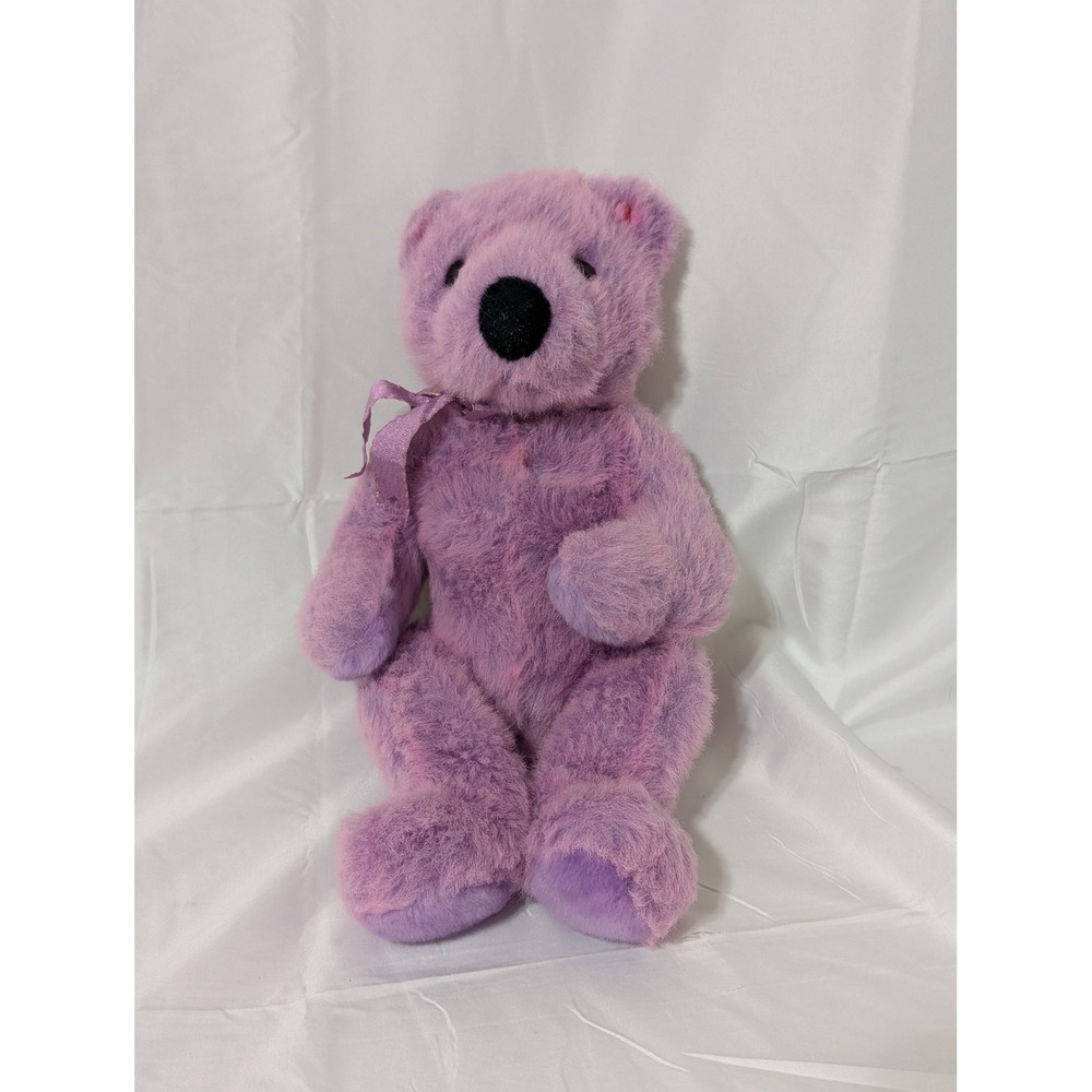 Ty Beanie Buddy Cashew the Bear Purple Lavender Plush Stuffed Animal Toy 1999